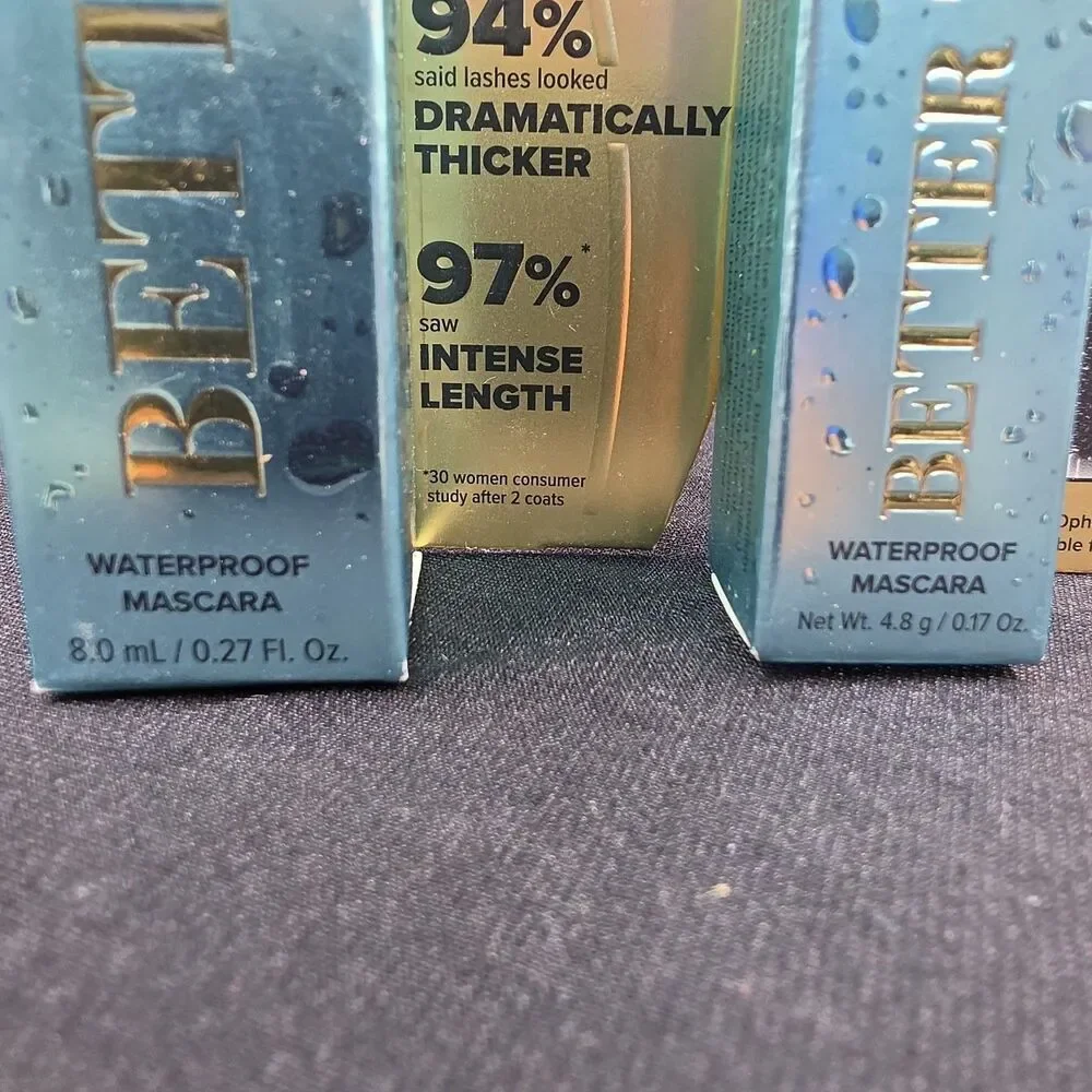 Too Faced Better Than Sex Waterproof Mascara Black .27 & 0.17 oz Set of 2 NIB